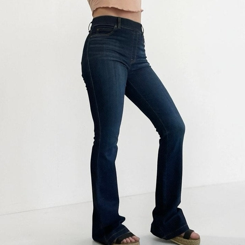 NWT Spanx Midnight Shade Pull-On Tall High Rise Flare Jeans