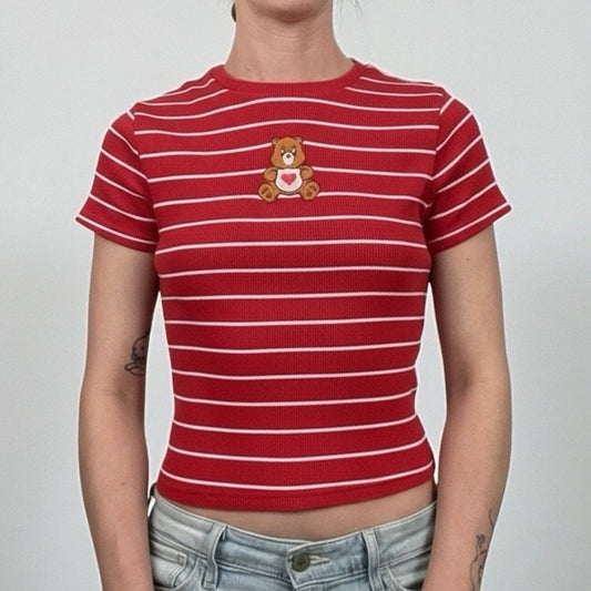 Care Bears Red & White Striped Short Sleeve Top