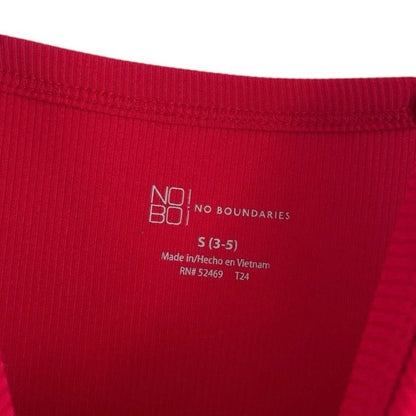 No Boundaries Red Ribbed Tank Top