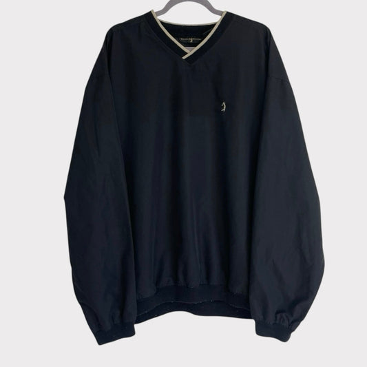 Vintage Bermuda Greens Mens Black V-Neck Pullover Golf Sweatshirt