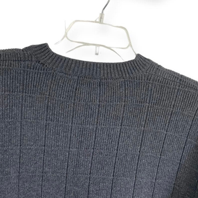 Izod Mens Grey Cotton Knit Crewneck Sweater