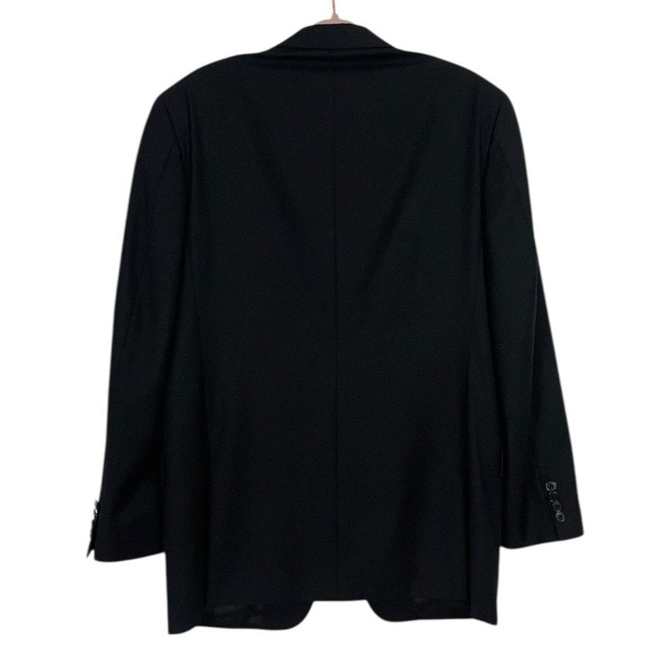 Joseph Abboud Vintage Mens Black Three Button Down Wool Blazer Suit Coat