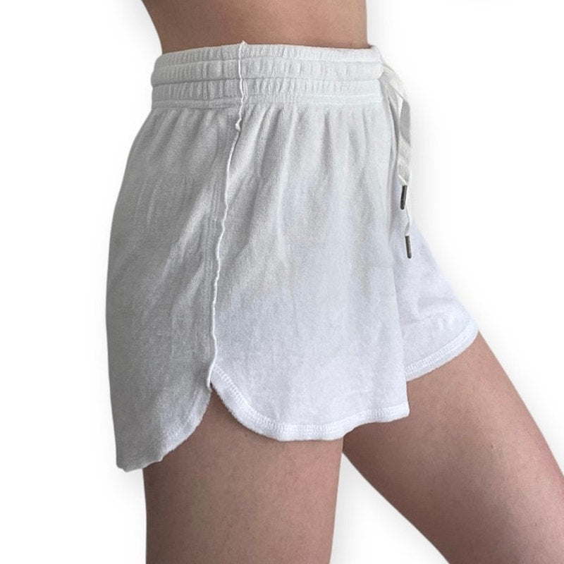 LA Made Soft White Casual Mini Shorts