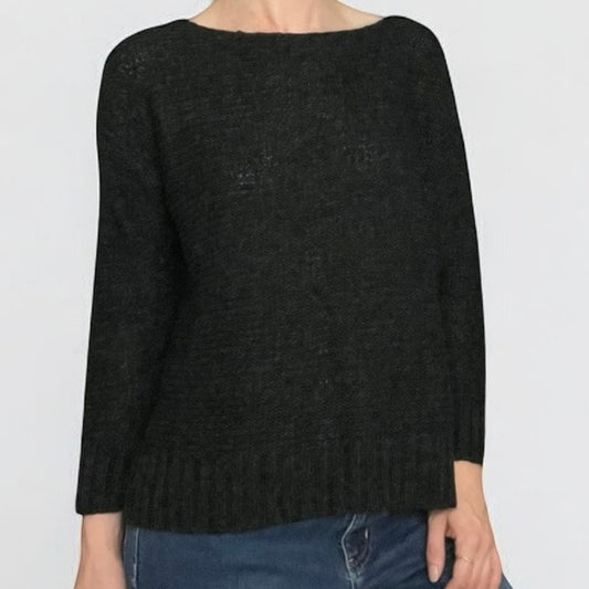 RD Style Dark Grey Knit Crewneck Sweater