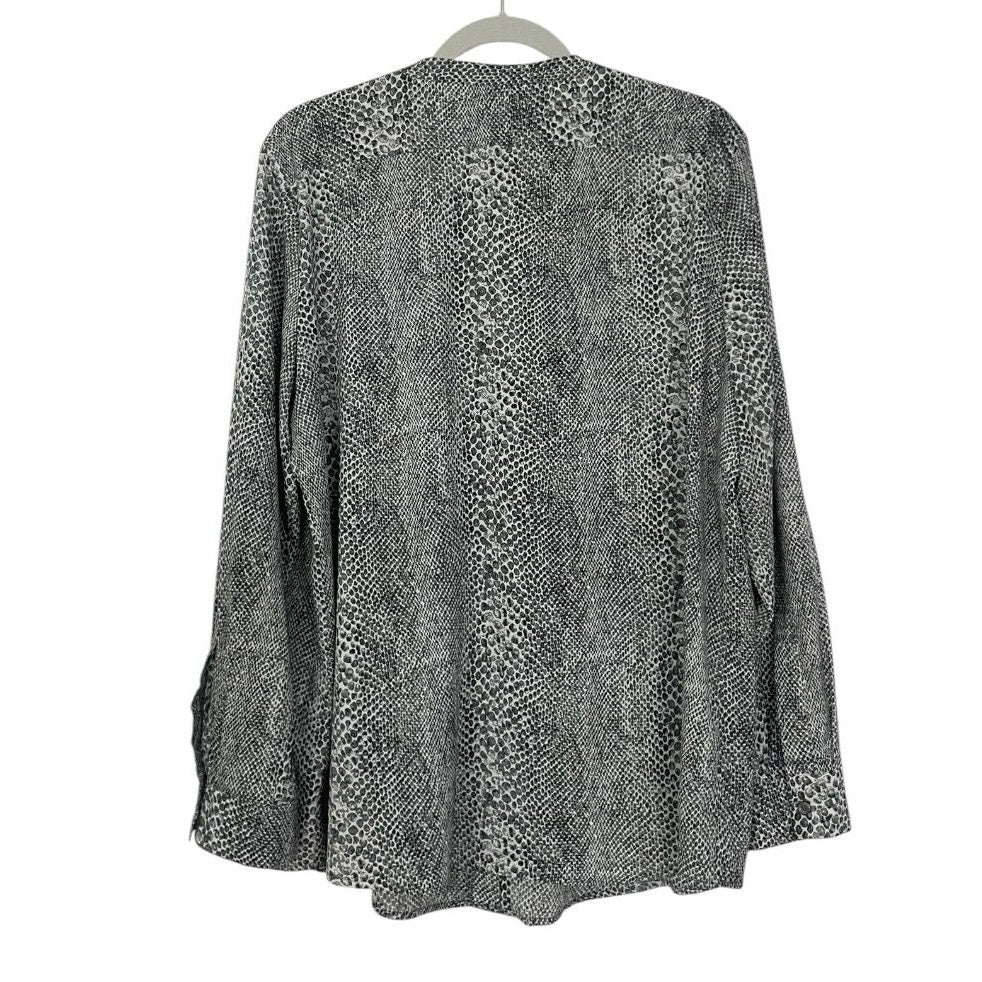 Calvin Klein Grey Snakeskin Button Down Blouse