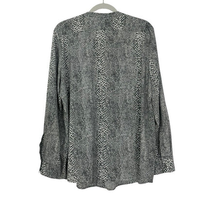 Calvin Klein Grey Snakeskin Button Down Blouse