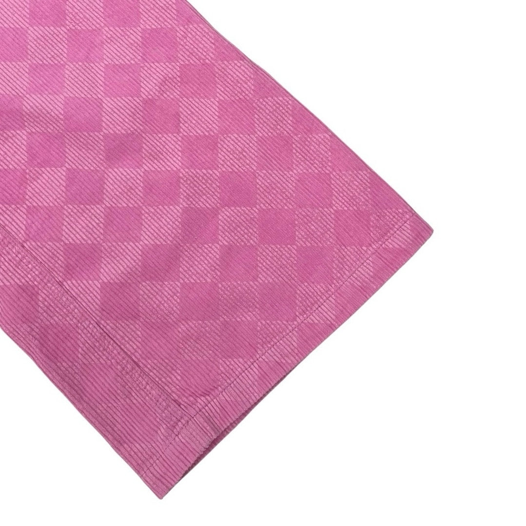 Forever 21 Pink Checkered Corduroy High Rise Wide Leg Pants