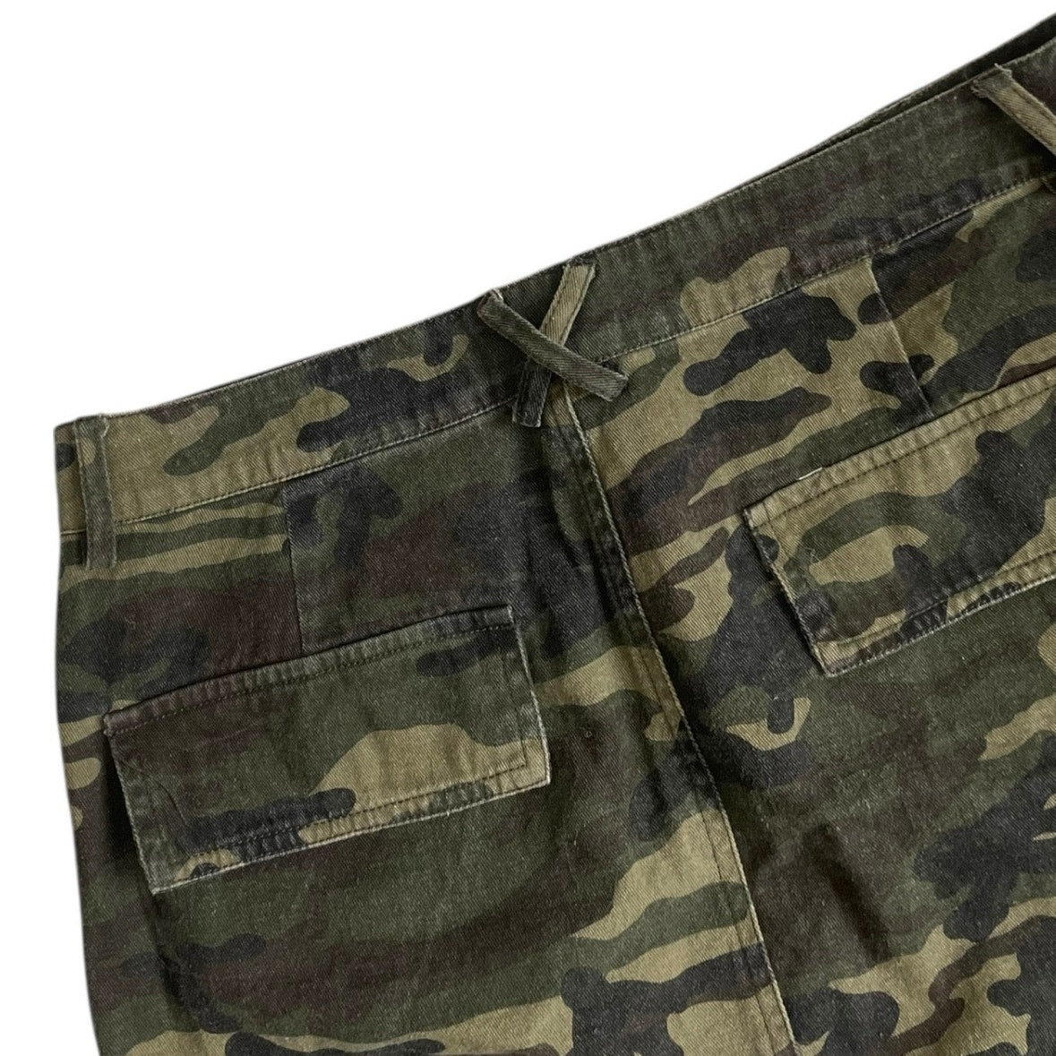 Wild Honey Green Camouflage Denim Mini Skirt