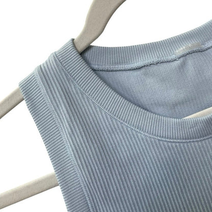 Light Blue Ribbed Tank Top