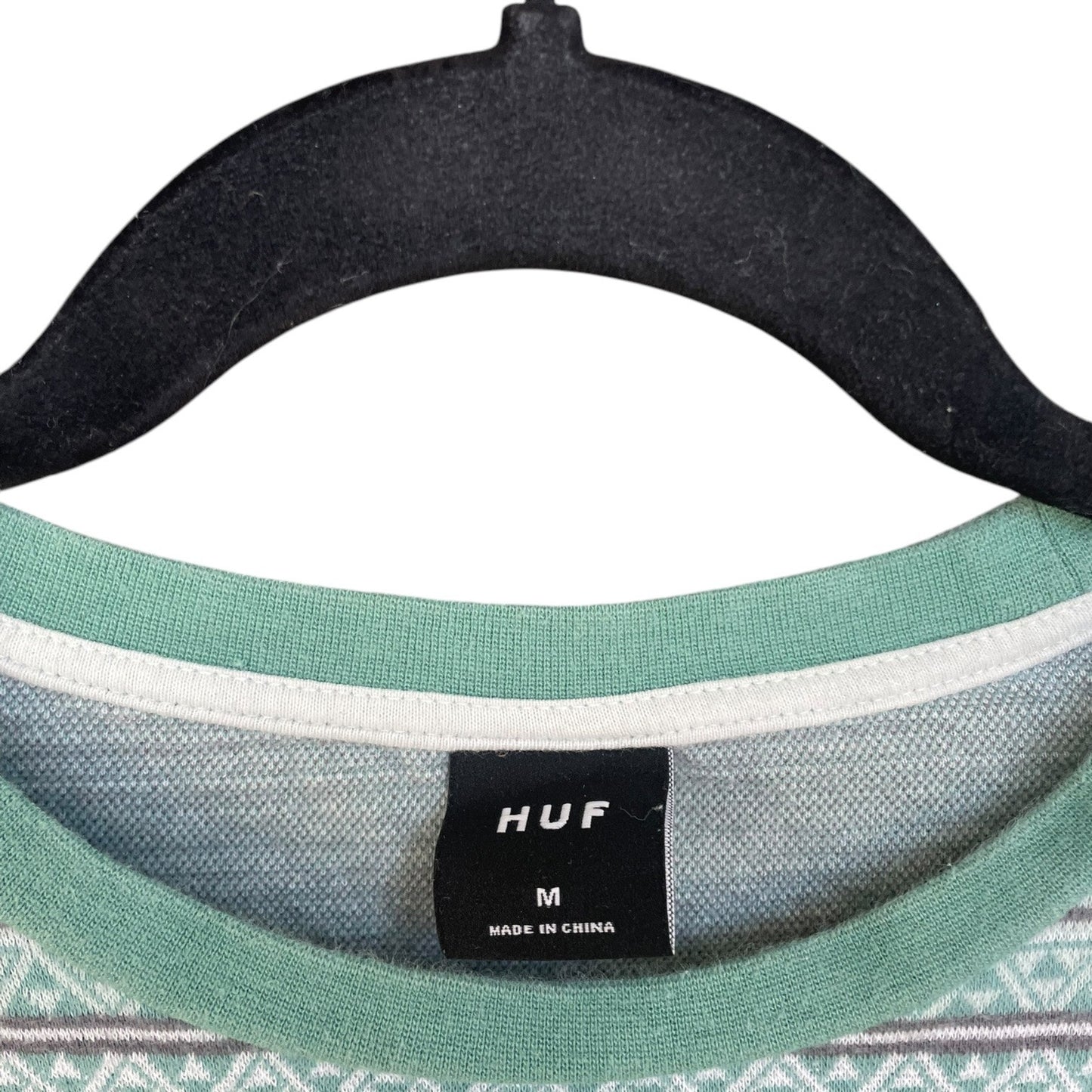 HUF Soft Turquoise Geometric Short Sleeve Top