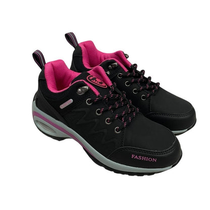 NWT Comfort Wear Black & Pink Lace Up Fashion Sneakers + 4 Socks