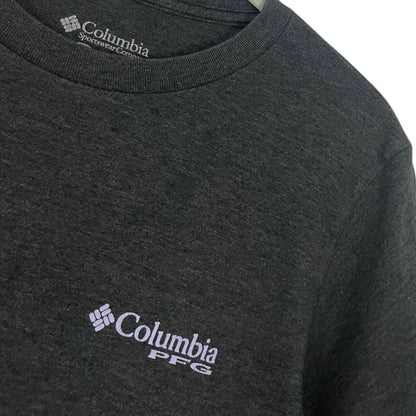 Columbia Mens Grey PFG American Flag Fish Graphic Tee