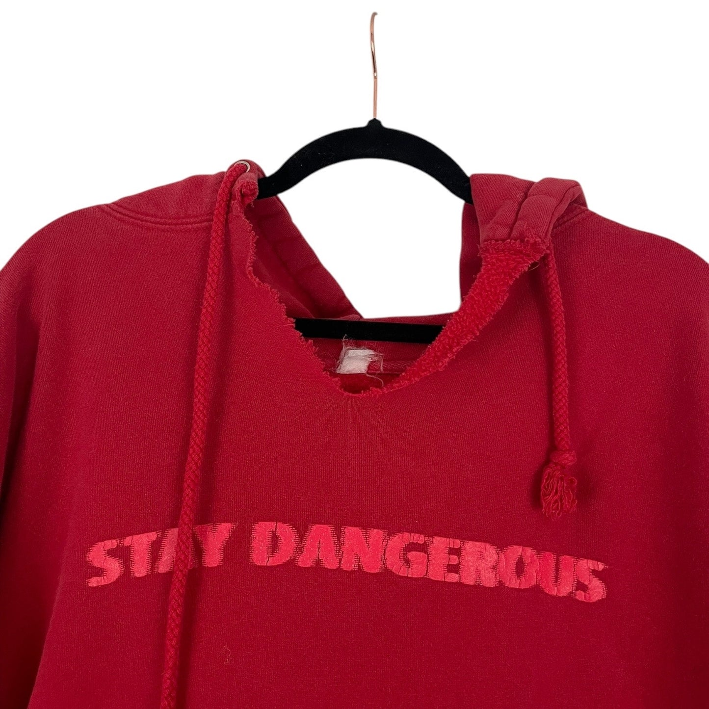 Stay Dangerous A Message From YG Red Distressed Hoodie