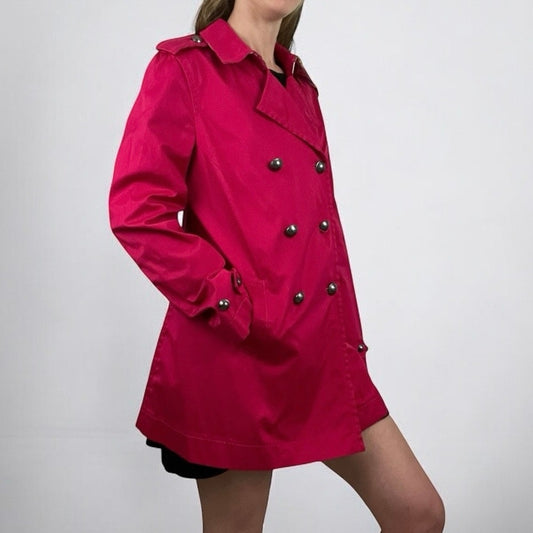 Tommy Hilfiger Vibrant Pink Button Down Collared Coat