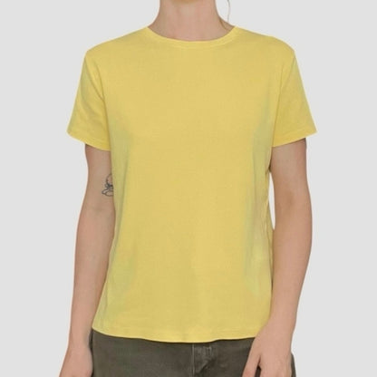 Cherokee Yellow Short Sleeve Cotton Top