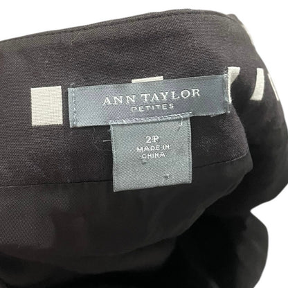 Ann Taylor Petites Vintage Brown & Cream Square Pencil Skirt