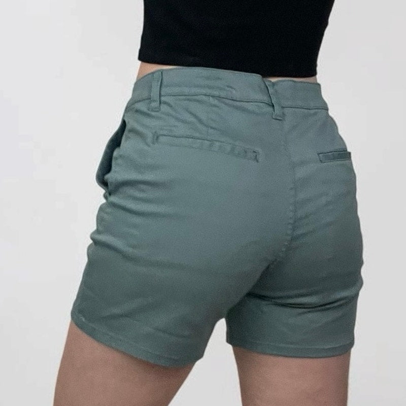 RSQ Sage Green High Rise Shorter Chino Shorts