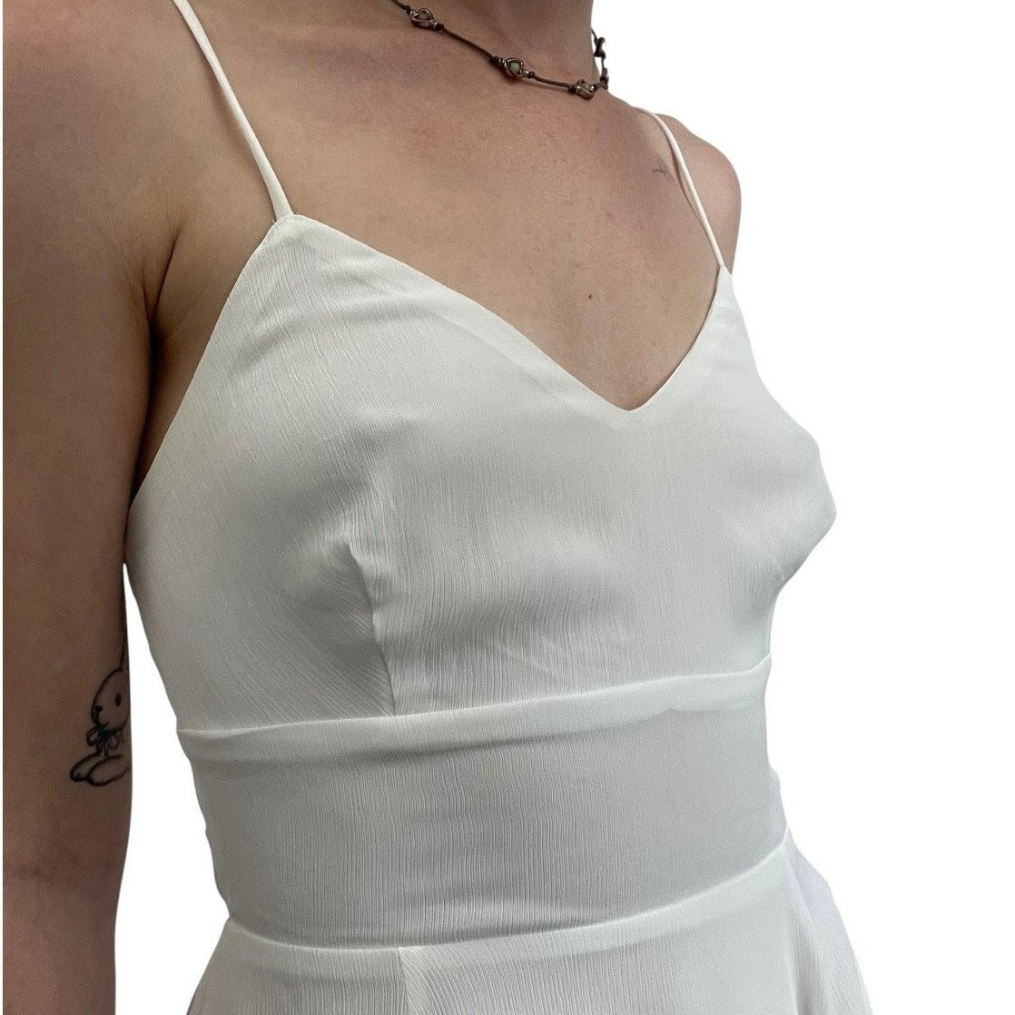 Lucy In The Sky White Open Tie Back A-Line Mini Dress