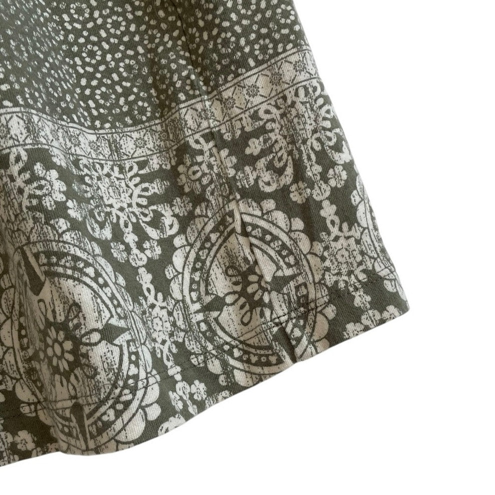 Sonoma Olive Green Medallion Print Boho Maxi Everyday Dress