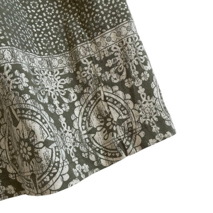 Sonoma Olive Green Medallion Print Boho Maxi Everyday Dress