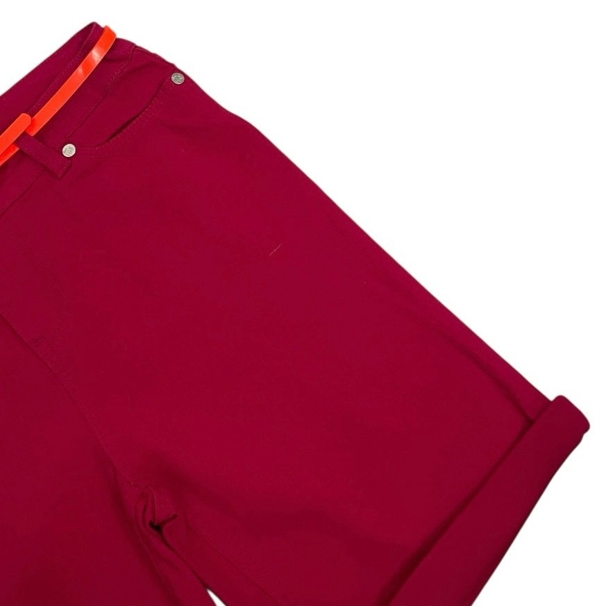 NWT Love, Fire Girls Candy Pink Denim Cuffed Midi Shorts with Belt