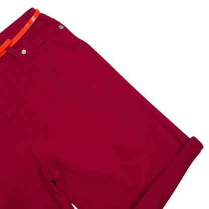 NWT Love, Fire Girls Candy Pink Denim Cuffed Midi Shorts with Belt