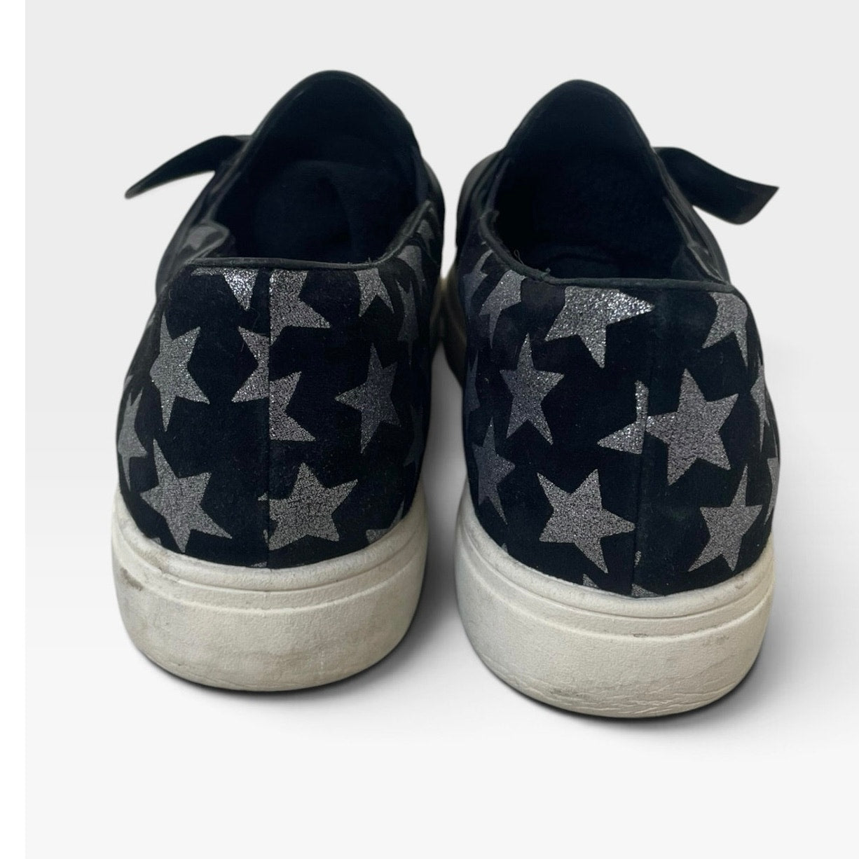 Vaneli Sport Black & Silver Star Print Slip On Sneakers
