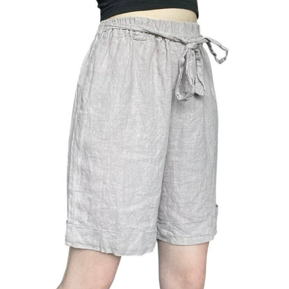 Lo Len Ok Light Lavender Midi Linen Shorts