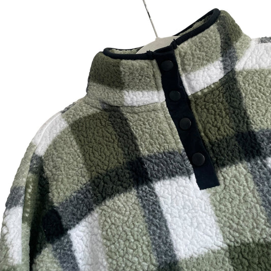 Dip Green Plaid Sherpa Fleece Sweatshirt