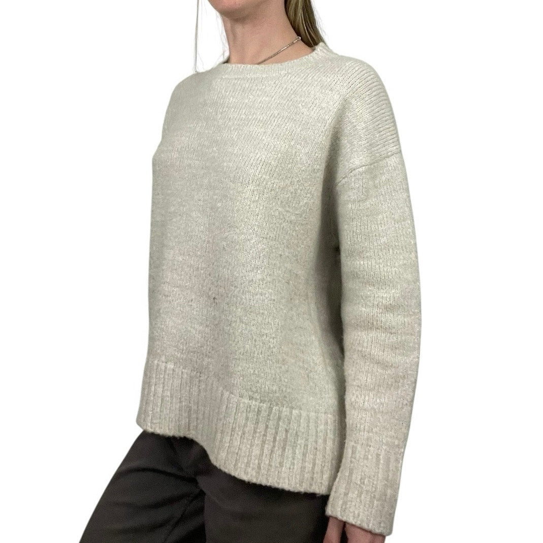 Zara Knit Cream Crewneck Sweater