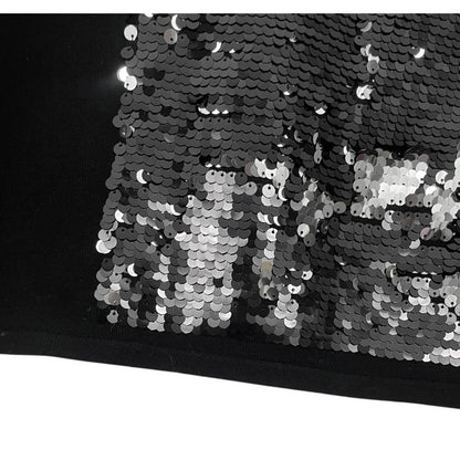 Yoana Baraschi Vintage Black & Silver Flip Sequin Bodycon Mini Dress