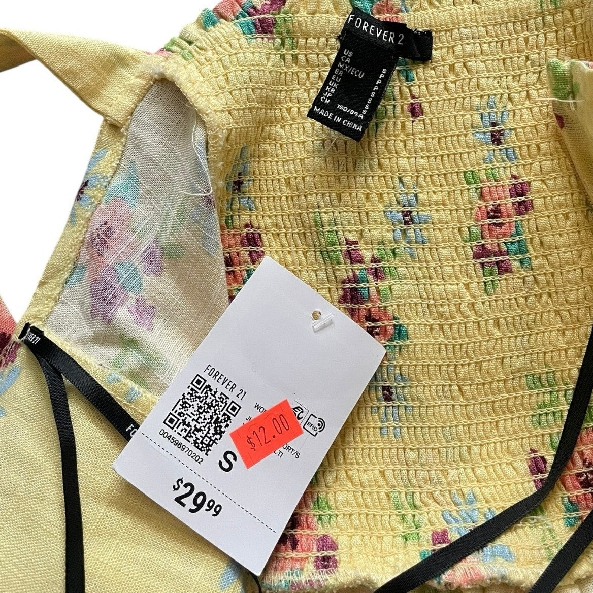 NWT Forever 21 Yellow Floral A-Line Romper