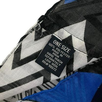 Blue & Black Geometric Infinity Scarf
