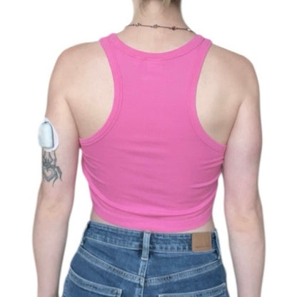 Sun-deh Pink Cropped Ribbed Tank Top