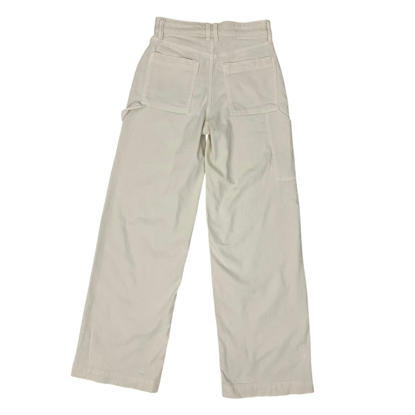 American Eagle Cream Stretch Super High Rise Baggy Wide Leg Pants