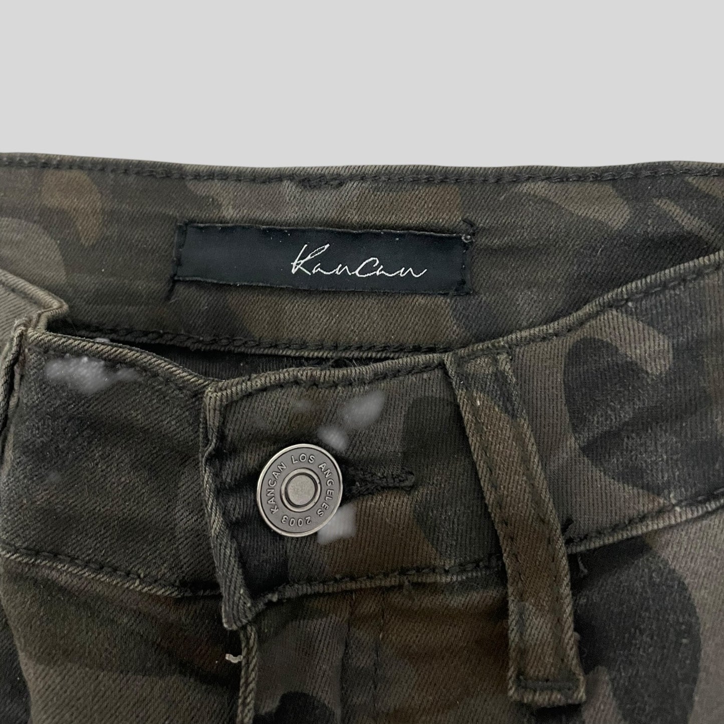 KanCan Olive Green Camouflage Skinny Cargo Pants