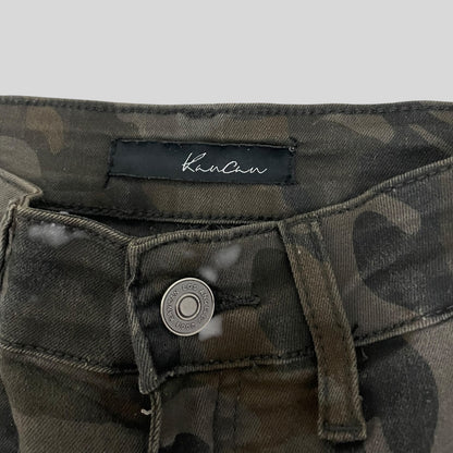KanCan Olive Green Camouflage Skinny Cargo Pants