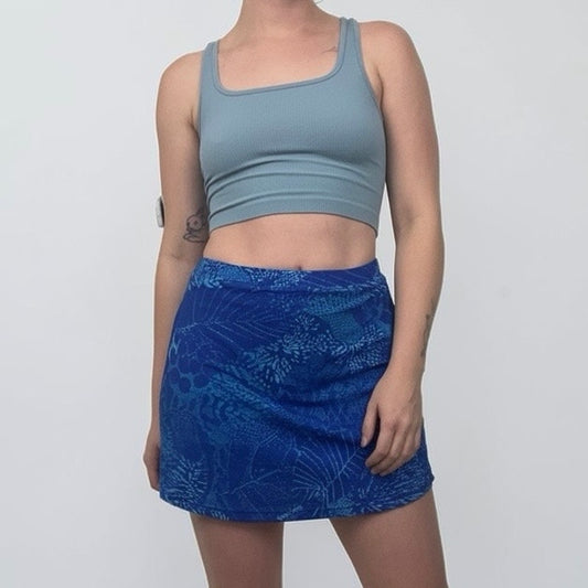 NWT Coolibar Blue Abstract Print UPF 50+ Active Mini Skort