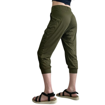 Ette Lut Olive Green Casual Active Lounge Cropped Pants