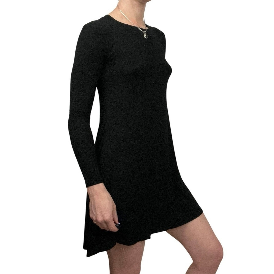 Black Long Sleeve Mini Dress