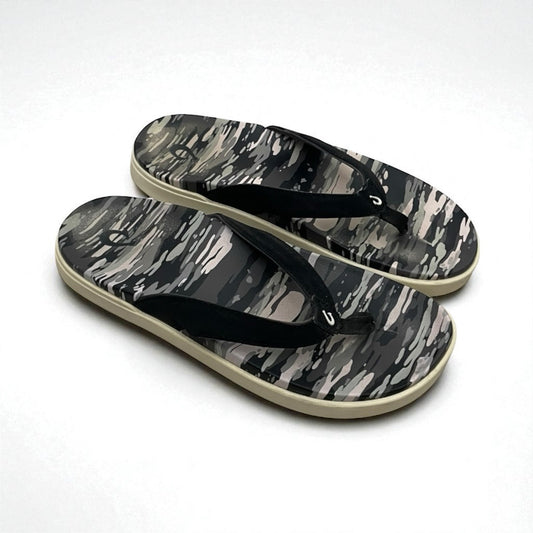 OluKai Camouflage Wet Grip Rubber Non-Marking Flip Flop Sandals
