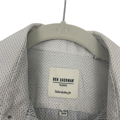 Ben Sherman Mens Tailored Slim Fit Polka Dot Long Sleeve Button Down