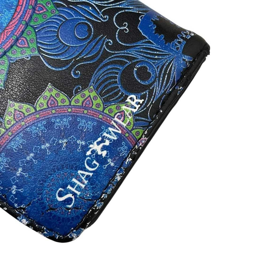 Shagwear Blue & Green Lizard Mandala Faux Leather Clutch Wallet