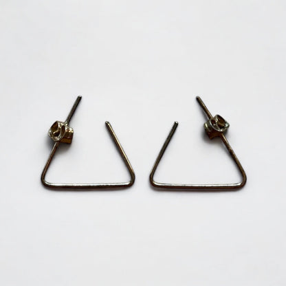 Vintage Gold Triangle Pendant Earrings