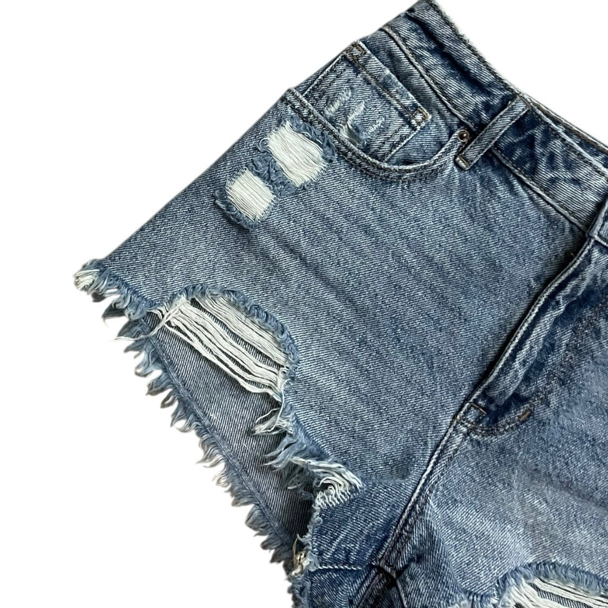 PacSun Denim High Rise Festival Distressed Mini Jean Shorts