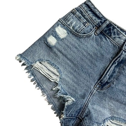 PacSun Denim High Rise Festival Distressed Mini Jean Shorts