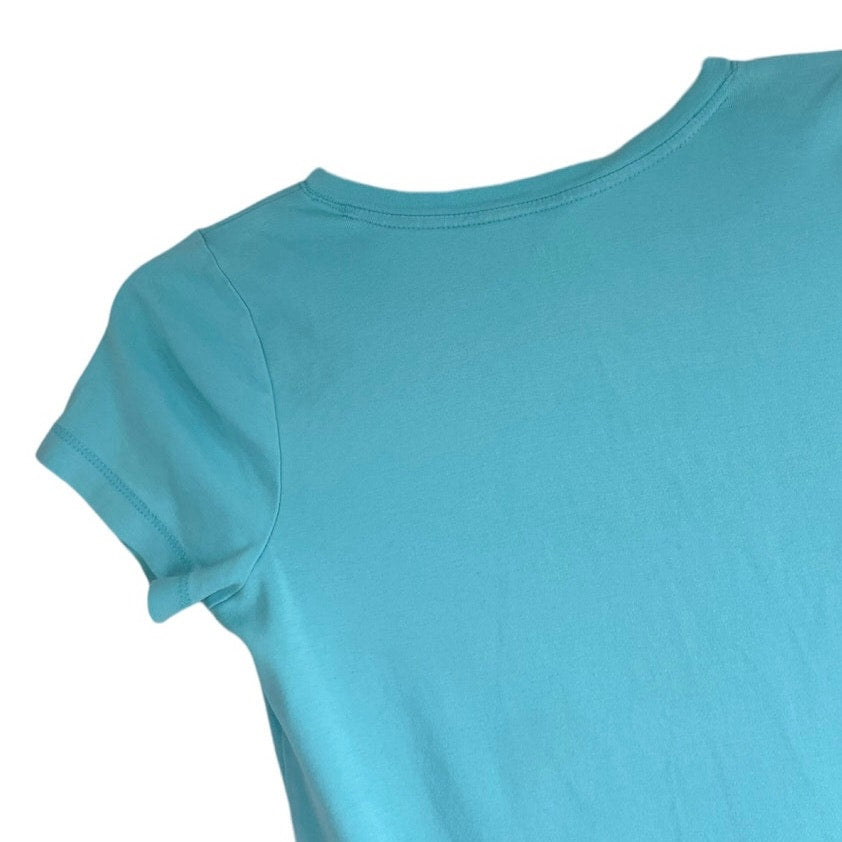 J. Jill Light Blue Perfect Pima Cotton Short Sleeve V-Neck Tee