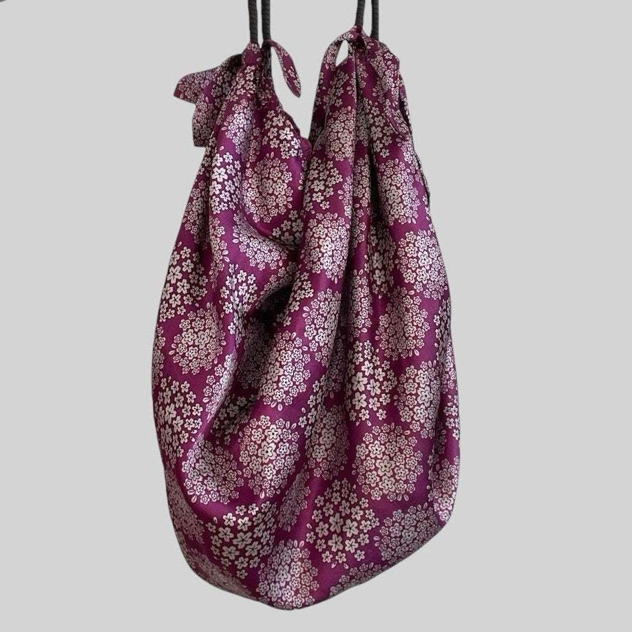 Old Navy Silky Purple Floral Boho Shoulder Bag