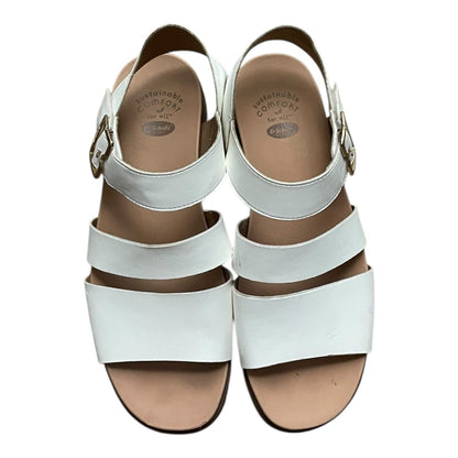 Dr. Scholl's Island Glow White & Beige Faux Leather Strappy Sandals