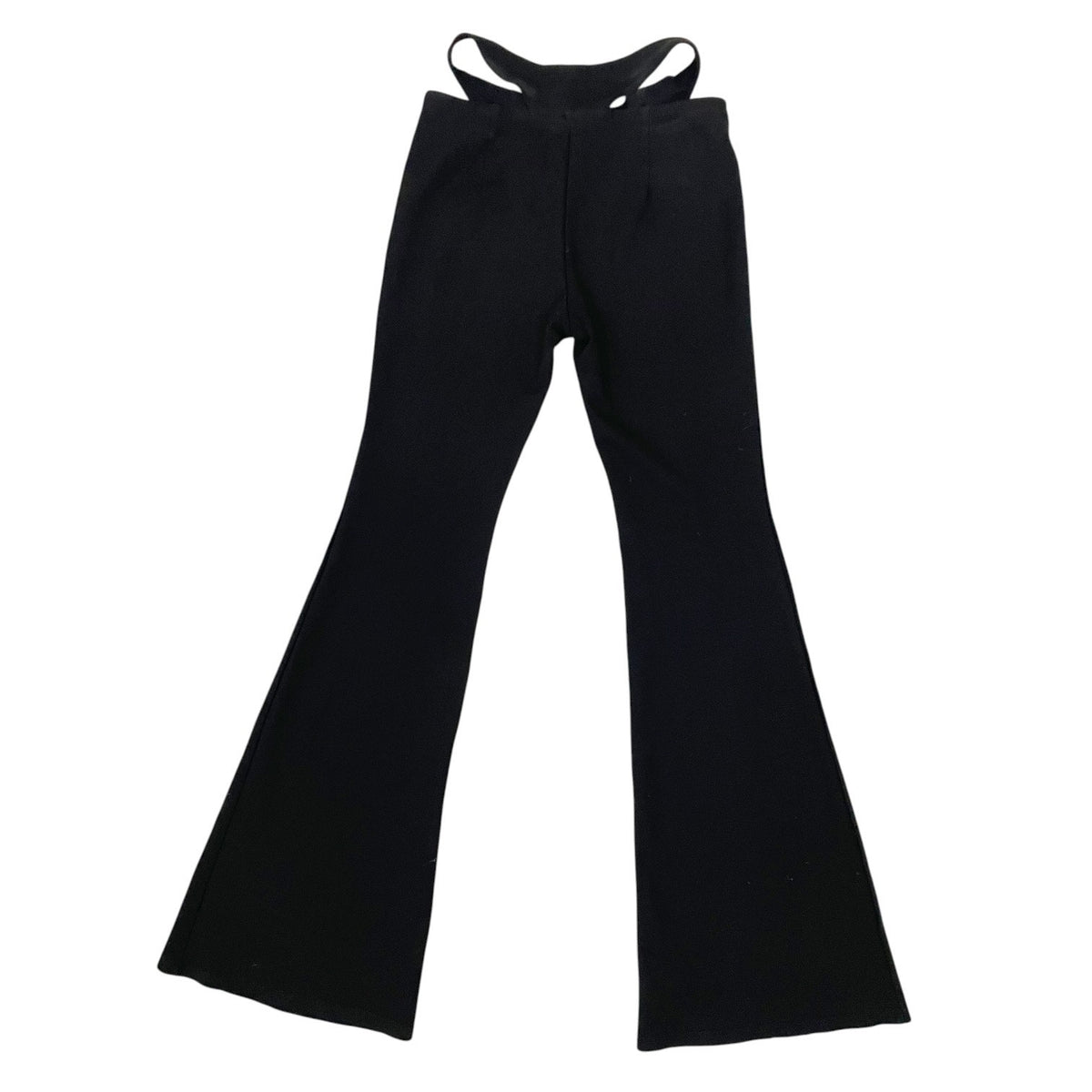 Adika Black Cutout Waist Flare Pants